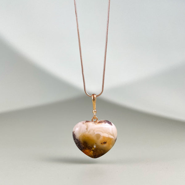 Gintaro širdis, auksuotas sidabras 925 "Apkabinimas"