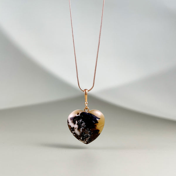 Gintaro širdis, auksuotas sidabras 925 "Brangiausiai"