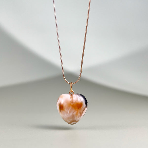 Gintaro širdis, auksuotas sidabras 925 "Smilgelė"