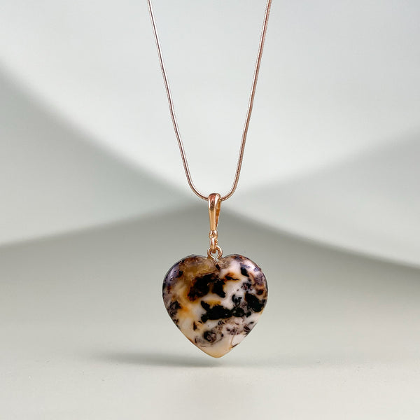 Gintaro širdis, auksuotas sidabras 925 "Laisvė"