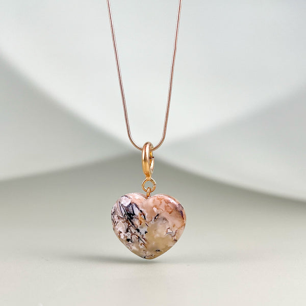 Gintaro širdis, auksuotas sidabras 925 "Pasiilgau"