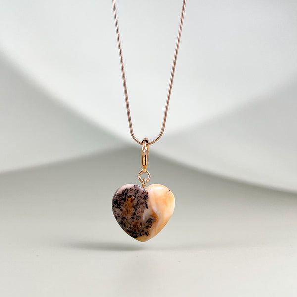 Gintaro širdis, auksuotas sidabras 925 "Pusinukė"