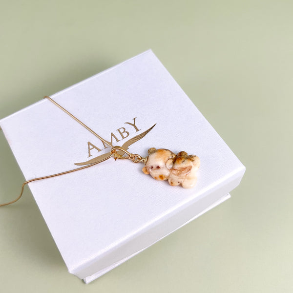 Gintaro pakabukas, auksuotas sidabras 925 "Kleckiukas"