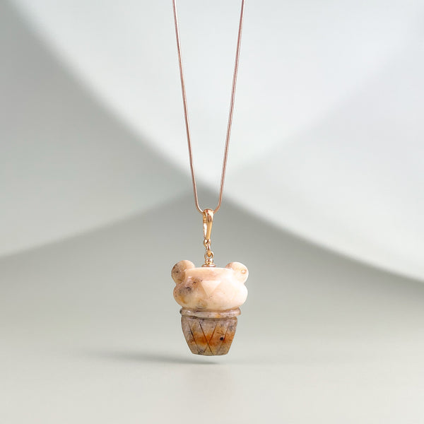 Gintaro pakabukas, auksuotas sidabras 925 "Tapsiukas"