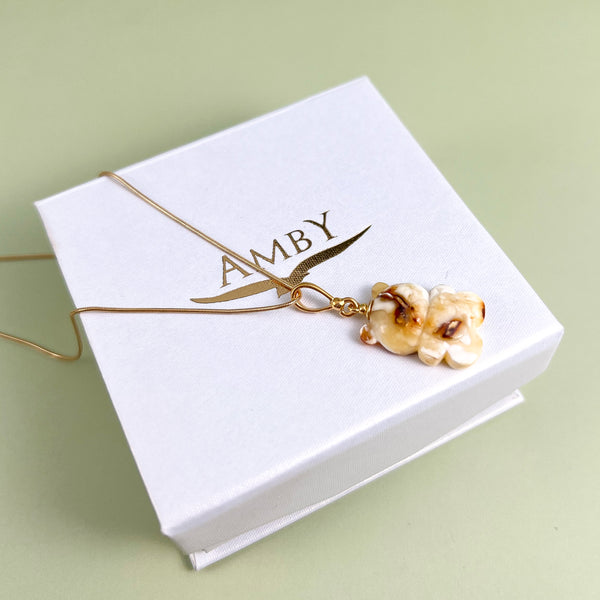 Gintaro pakabukas, auksuotas sidabras 925 "Švyturiukas"