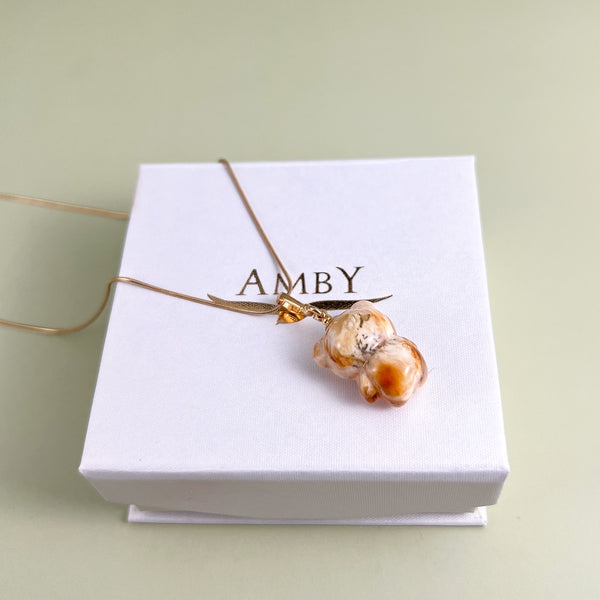 Gintaro pakabukas, auksuotas sidabras 925 "Cukrinukas"