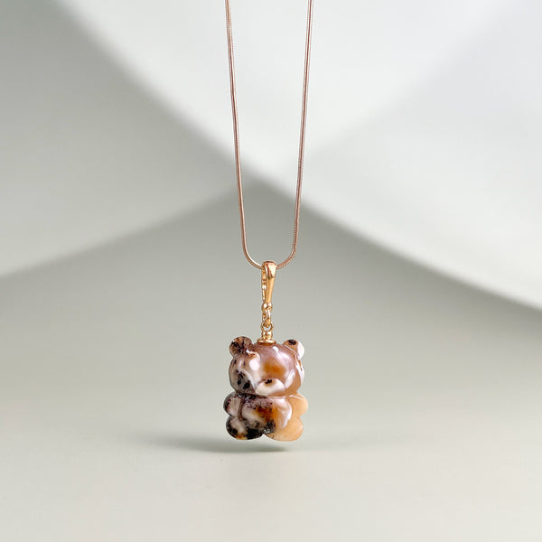 Gintaro pakabukas, auksuotas sidabras 925 "Virpėjimas"