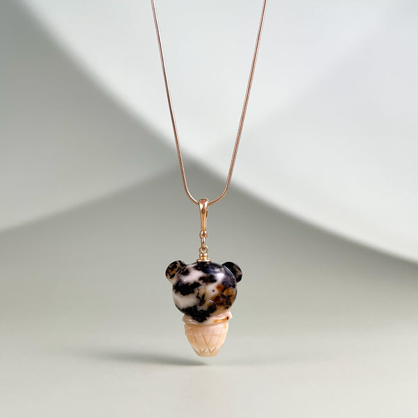 Gintaro pakabukas, auksuotas sidabras 925 "Švelnus kontrastas"