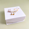 Set of colored amber earrings - studs, silver 925