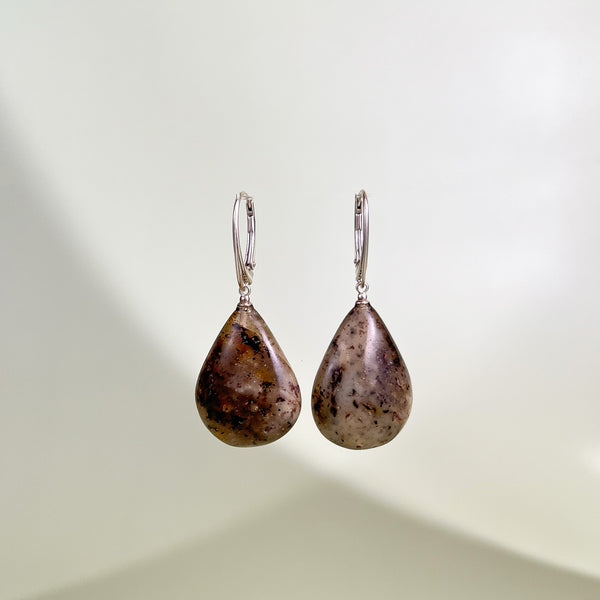 Gintaro auskarai, sidabras 925 "Ruduo"