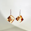 Amber earrings, gold-plated silver 925 "Landscape"
