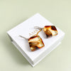 Amber earrings, gold-plated silver 925 "Landscape"