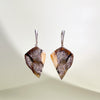 Amber earrings, gold-plated silver 925 "Landscape"