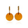Medaus spalvos gintaro auskarai, auksuotas sidabras 925 "Apelsinas"