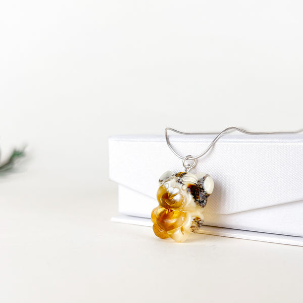 Gintaro pakabukas, sidabras 925 "Svajonių meškiukas"