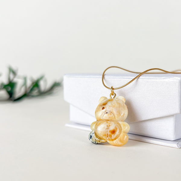 Gintaro pakabukas, auksuotas sidabras 925 "Pirmoji šypsena"