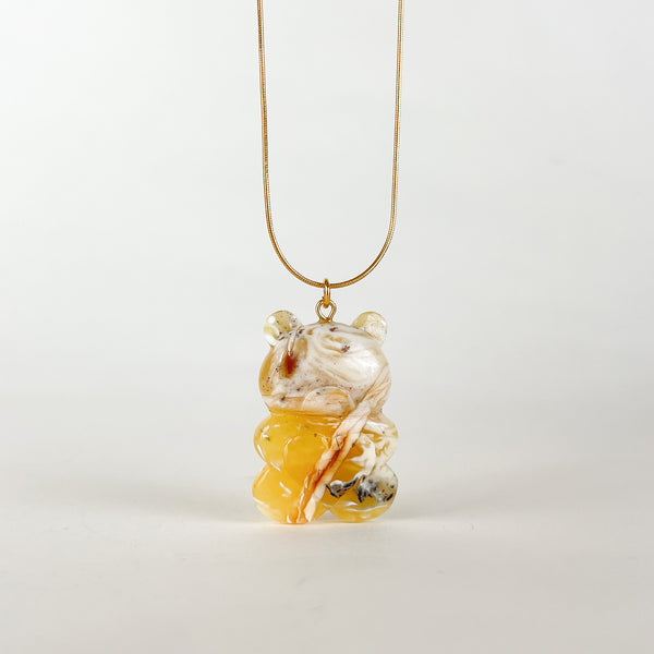 Gintaro pakabukas, auksuotas sidabras 925 "Saulės lašelis"