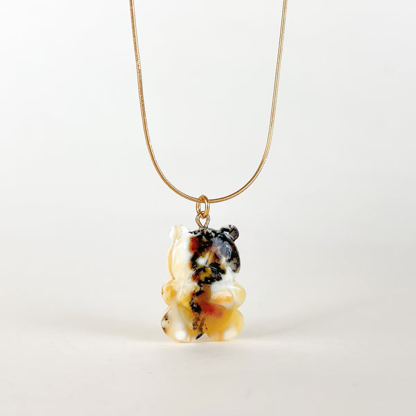 Gintaro pakabukas, auksuotas sidabras 925 "Mažoji šviesa"