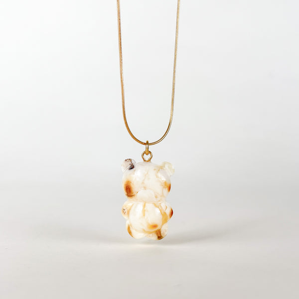 Gintaro pakabukas, auksuotas sidabras 925 "Baltas debesis"