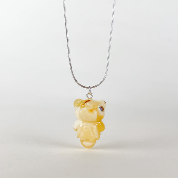 Gintaro pakabukas, auksuotas sidabras 925 "Smėlio pėdsakai"