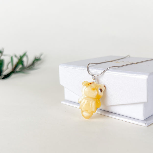 Gintaro pakabukas, auksuotas sidabras 925 "Smėlio pėdsakai"