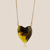 Gintaro širdis, auksuotas sidabras 925 "Švelnioji širdis"