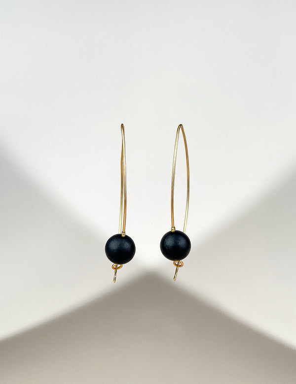 Amber earrings, gold-plated silver 925 "Landscape"