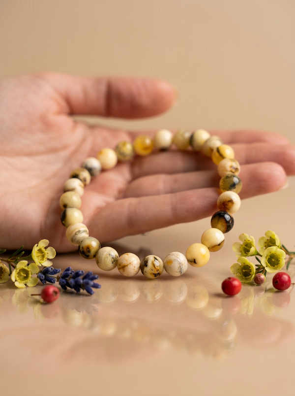 Karališka gintaro apyrankė su peizažu