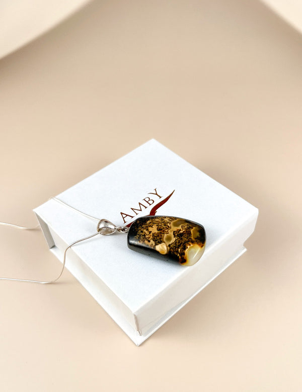 Gintaro pakabukas, sidabras 925 "Gili šviesa"