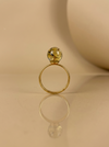 Clear amber ring, silver or gold-plated silver 925 "Samanėles"