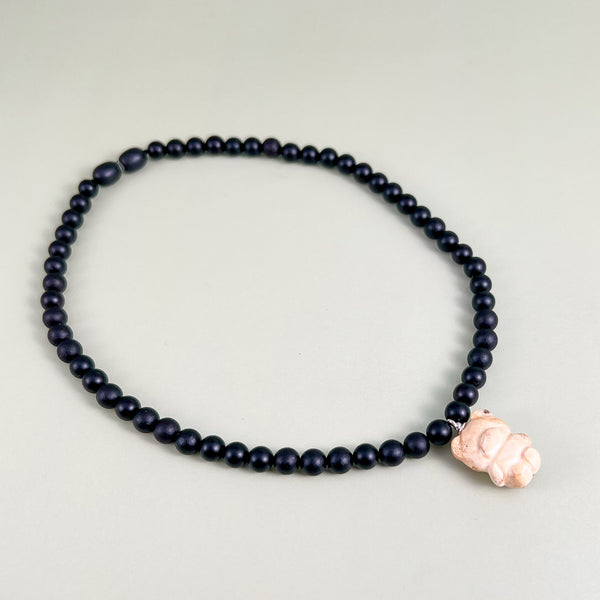 Vaikiškas gintarinis vėrinys 35cm "Laimės meškiukas"