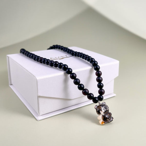 Vaikiškas gintarinis vėrinys 35cm "Laimės sargas"