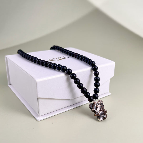 Vaikiškas gintarinis vėrinys 35cm "Stebuklų meškiukas"