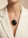 Amber pendant, silver 925 "Shadows"