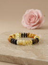 Matte amber bracelet "Black boulders"