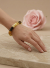 Matte amber bracelet "Black boulders"