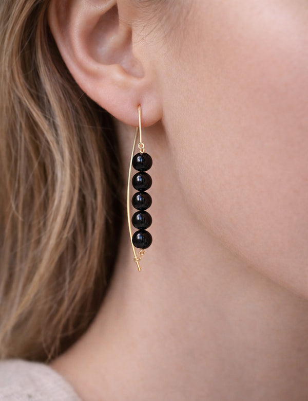 Amber earrings, gold-plated silver 925 "Landscape"