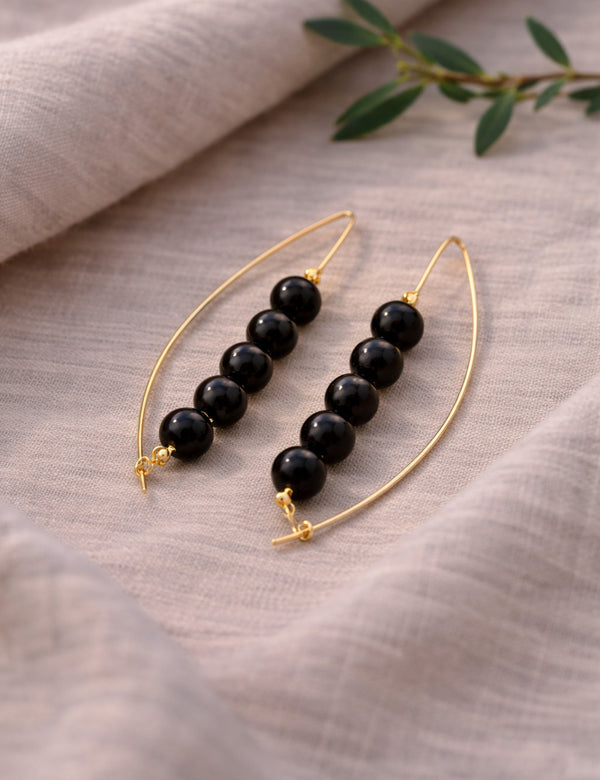 Amber earrings, gold-plated silver 925 "Landscape"