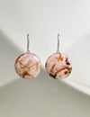 Amber earrings, gold-plated silver 925 "Night rain"