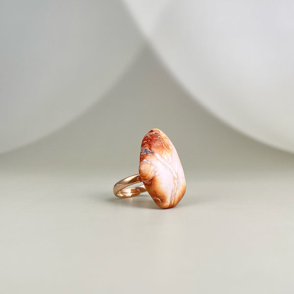 Gintaro žiedas, auksuotas sidabras 925 "Versmė"