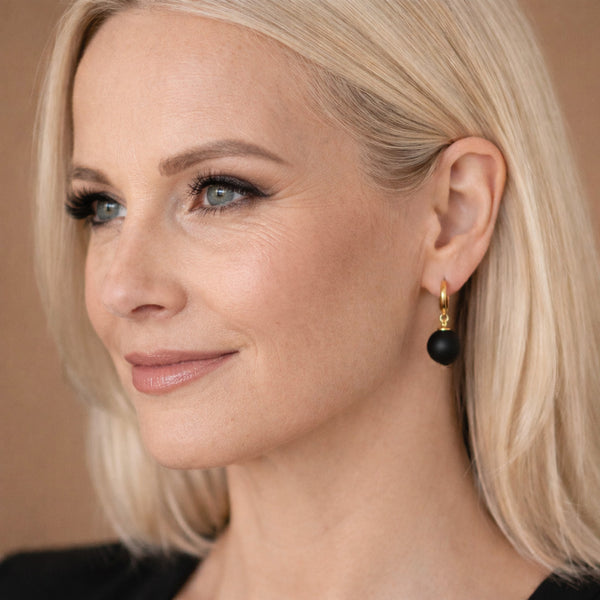 Gintariniai auskarai "Bellum gold" auksuotas sidabras 925 10mm arba 13mm