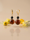 Amber earrings, silver 925 "Charm of the Universe"