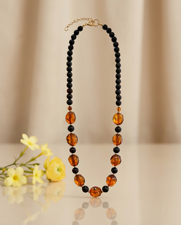 Amber set, earrings and necklace silver 925 "Colorful dream"