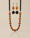 Amber set, earrings and necklace silver 925 "Colorful dream"