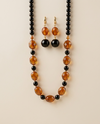 Amber set, earrings and necklace silver 925 "Colorful dream"