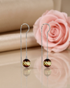 Faceted amber earrings, SILVER or GOLD-PLATED 925 "Shine berry"