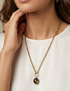 Amber necklace 51cm, gold-plated silver 925 "Bellum dandelion"