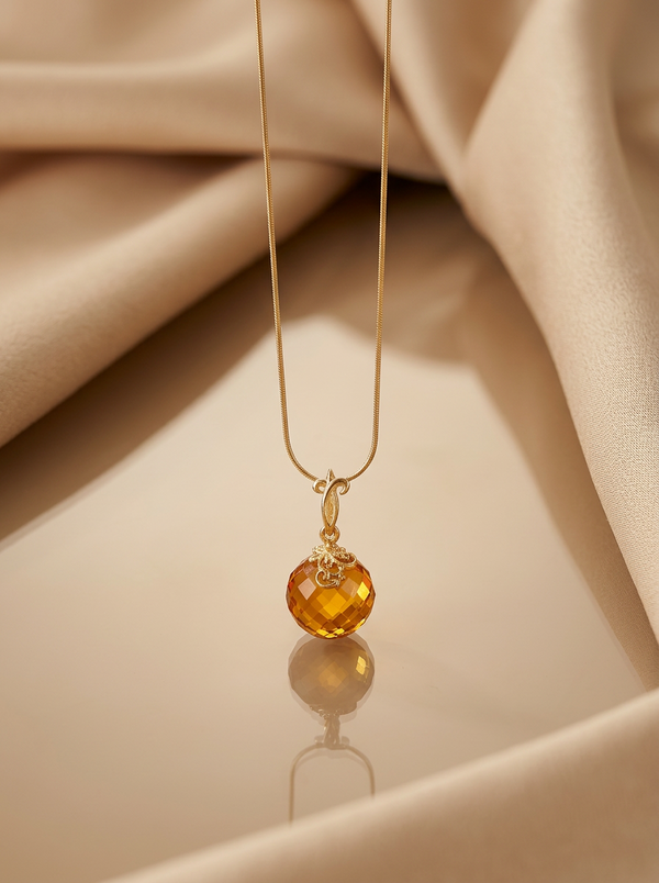 Amber pendant silver 925 "Crystals"