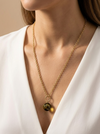 Amber necklace 51cm, gold-plated silver 925 "Bellum dandelion"