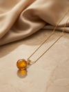 Amber pendant silver 925 "Crystals"
